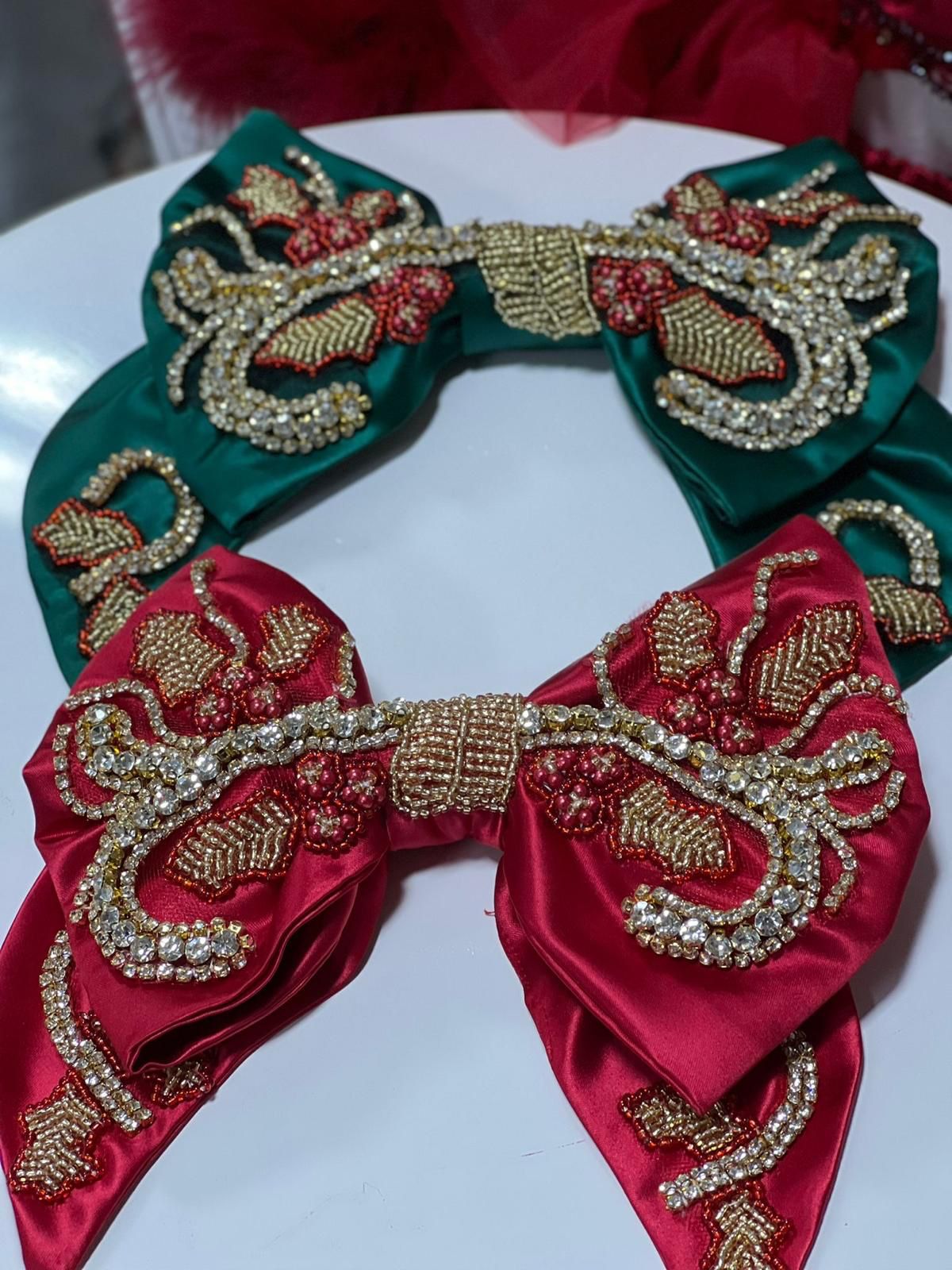 Red Beaded Hair Accessory